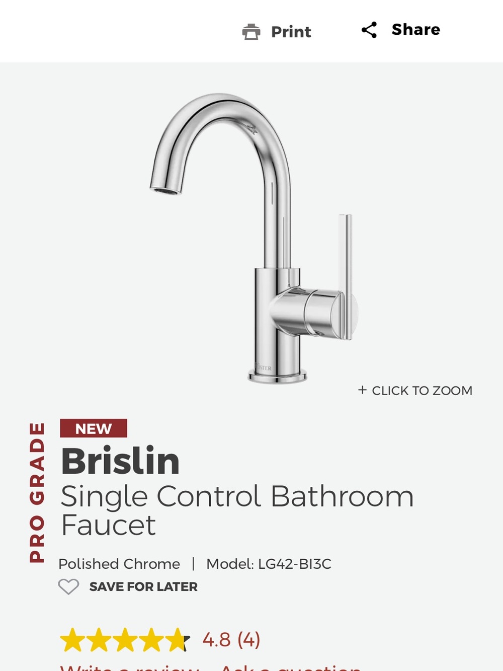 Pfister Brislin Bathroom Faucet